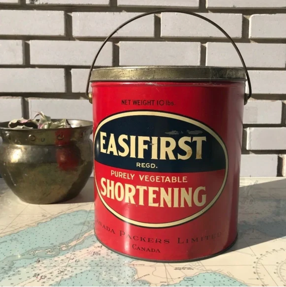 Vintage EasiFirst Shortening Advertising Tin