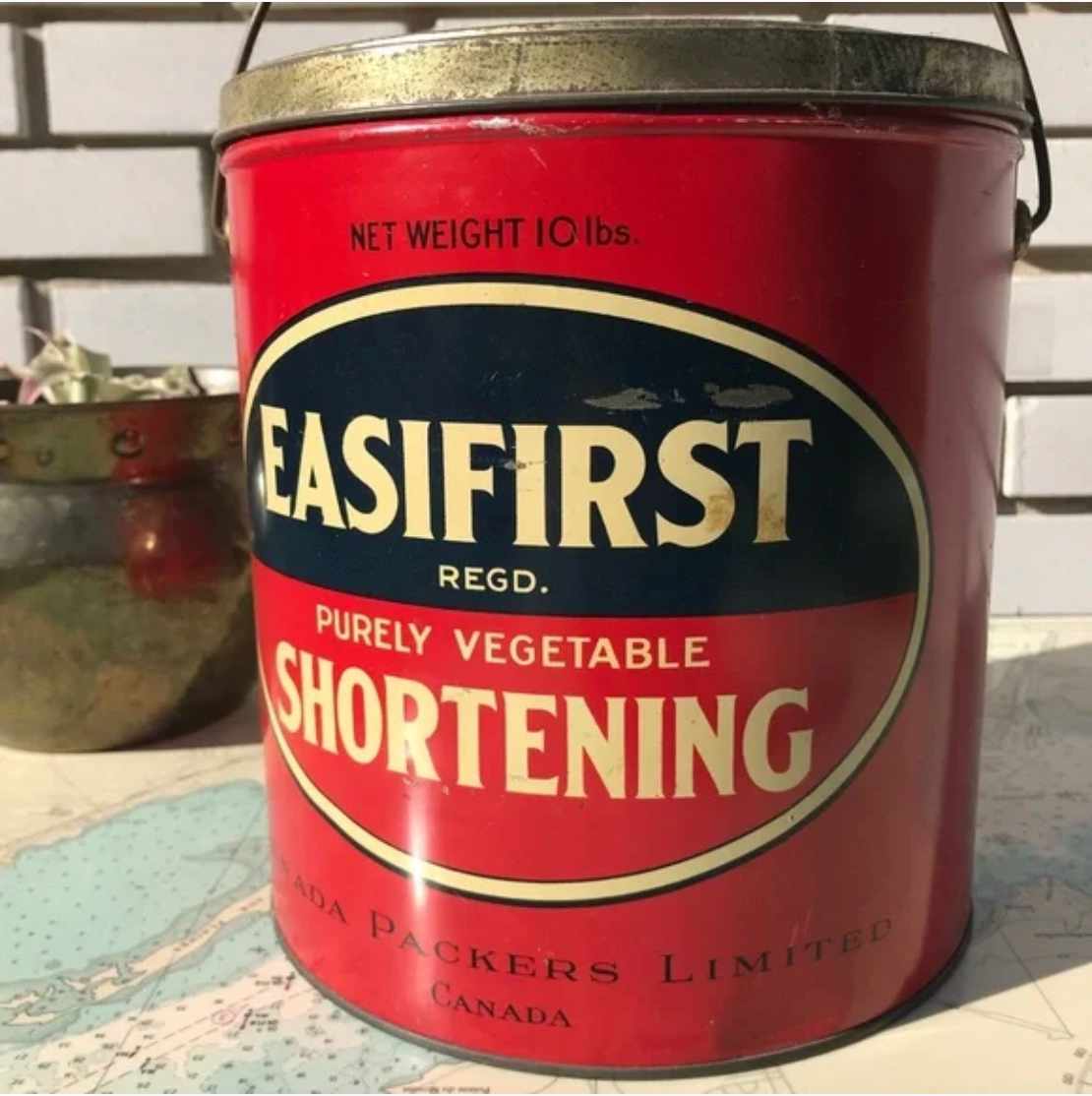 Vintage EasiFirst Shortening Advertising Tin