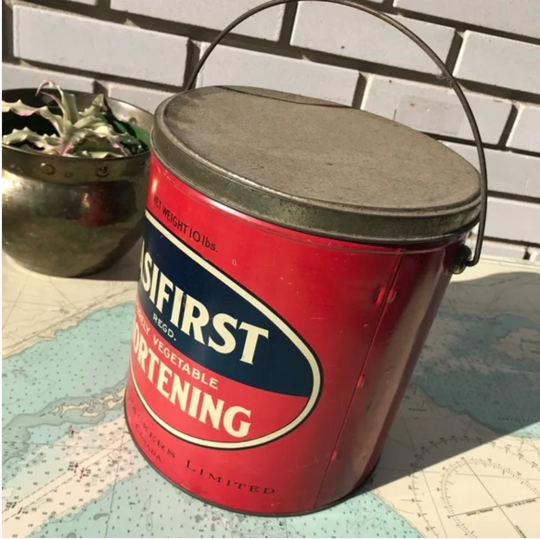 Vintage EasiFirst Shortening Advertising Tin