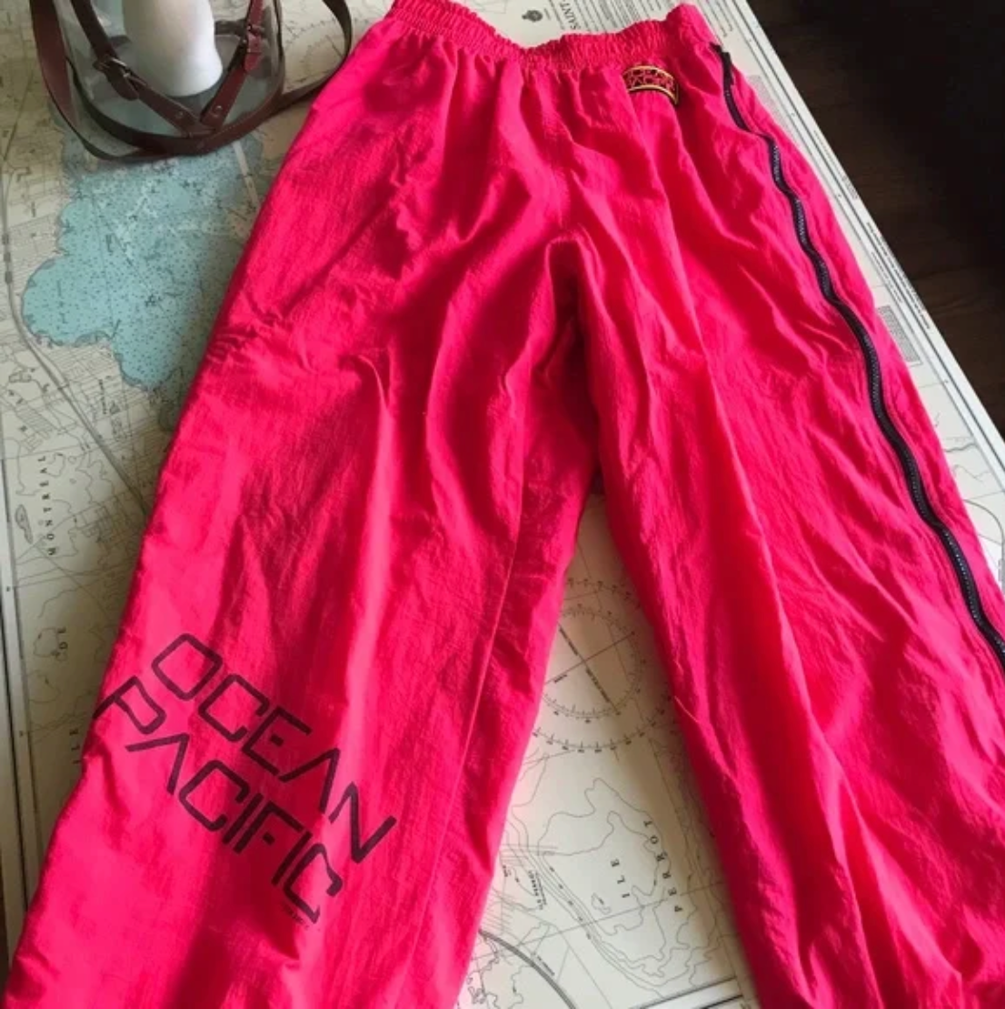 Vintage 90s Neon Hot Pink Ocean Pacific Splash Pants