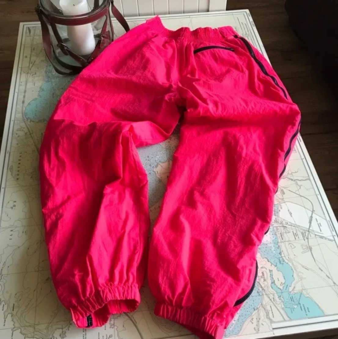 Vintage 90s Neon Hot Pink Ocean Pacific Splash Pants