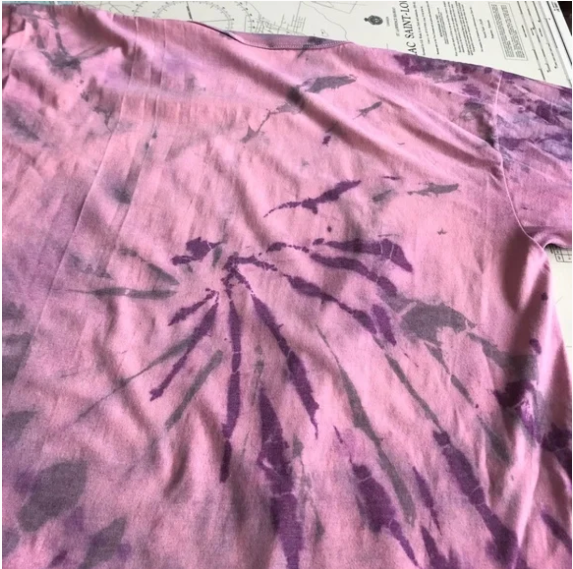 Vintage 90s Pink & Purple Double Dyed Tie Dyed Tee