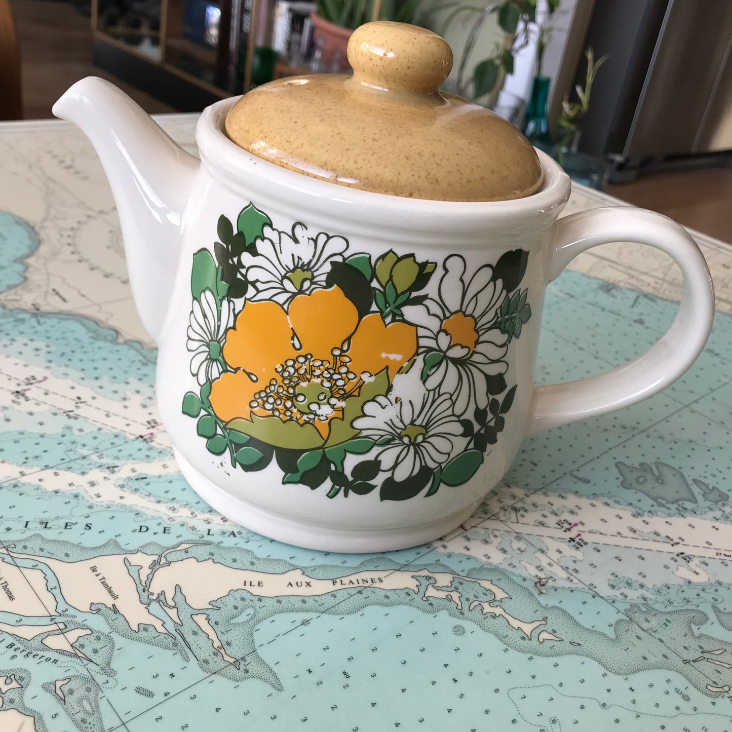 Retro '60s Floral Sadler Teapot