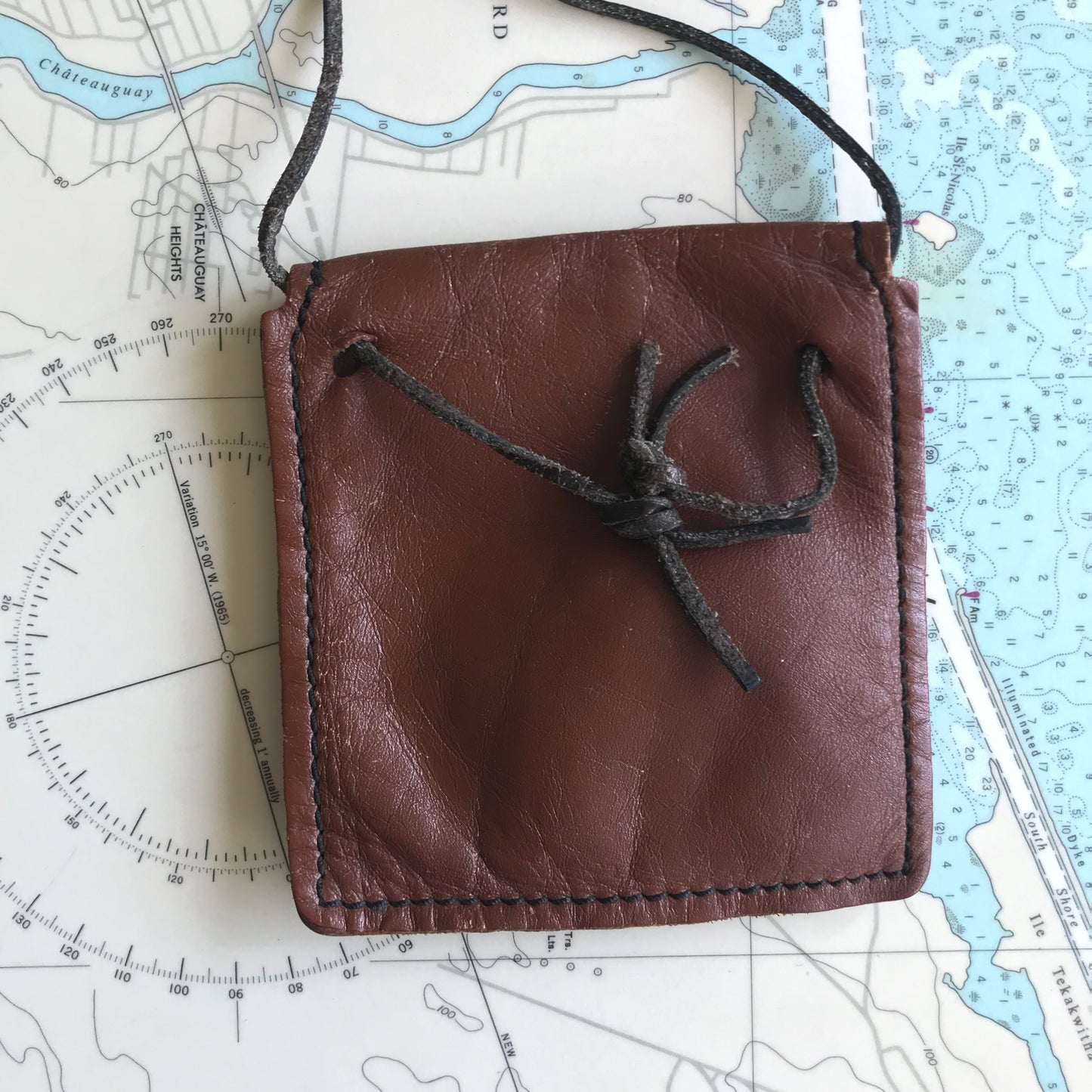Mini Leather Bag with Tooled Flourish