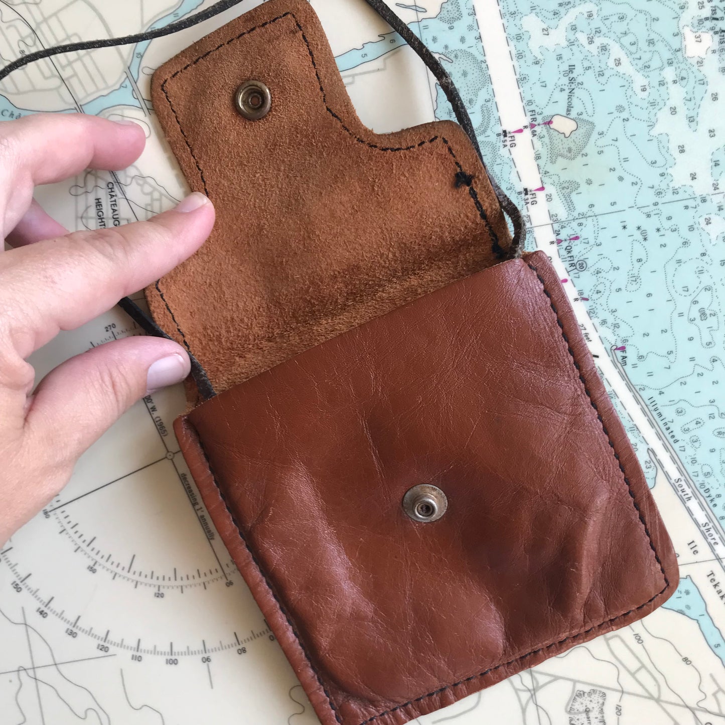 Mini Leather Bag with Tooled Flourish