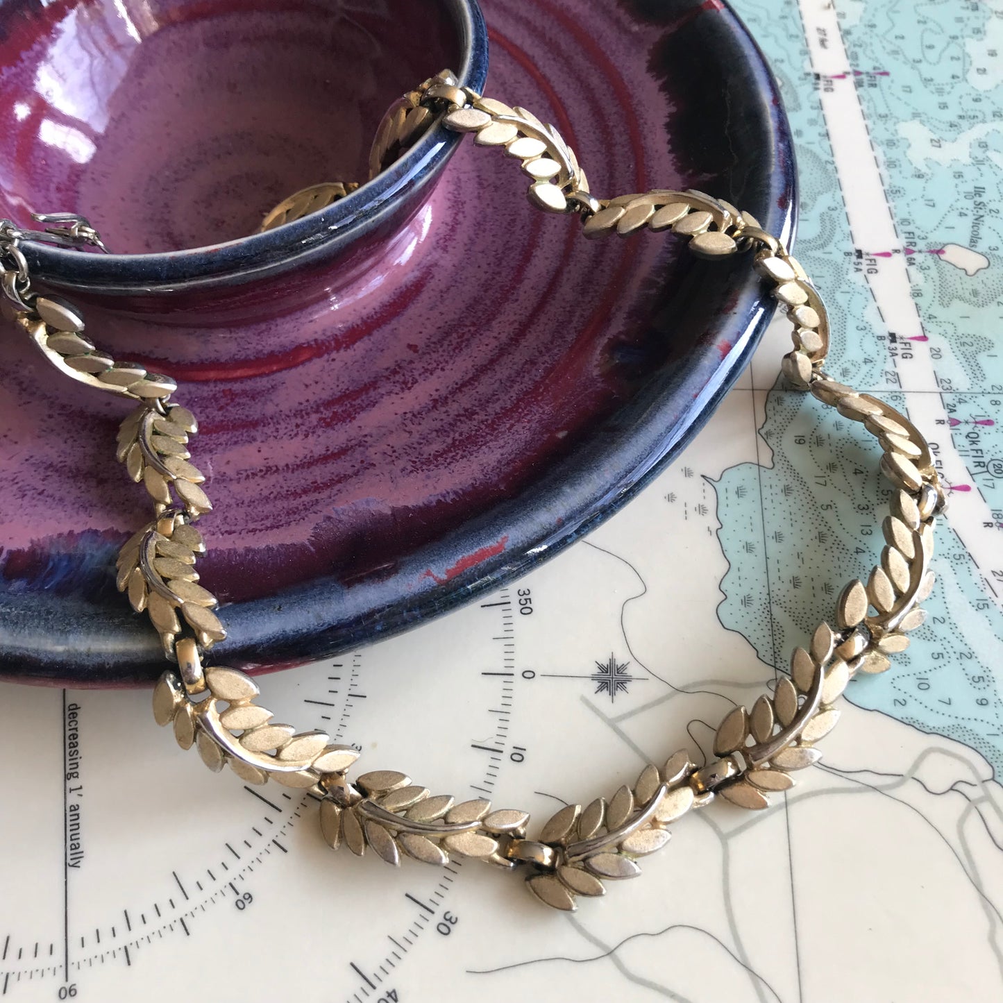 Vintage Gold Branch Chain Necklace