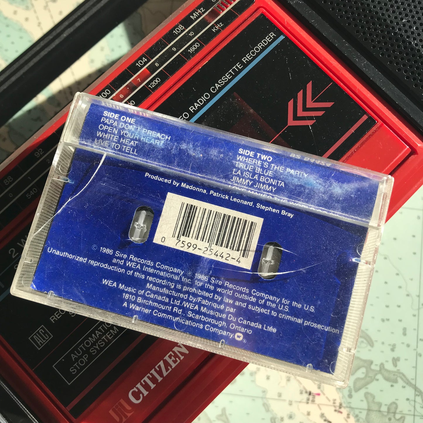 Vintage 1986 Madonna True Blue Cassette Tape