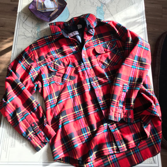 Vintage Royal Choice Classic Red Flannel Button Up