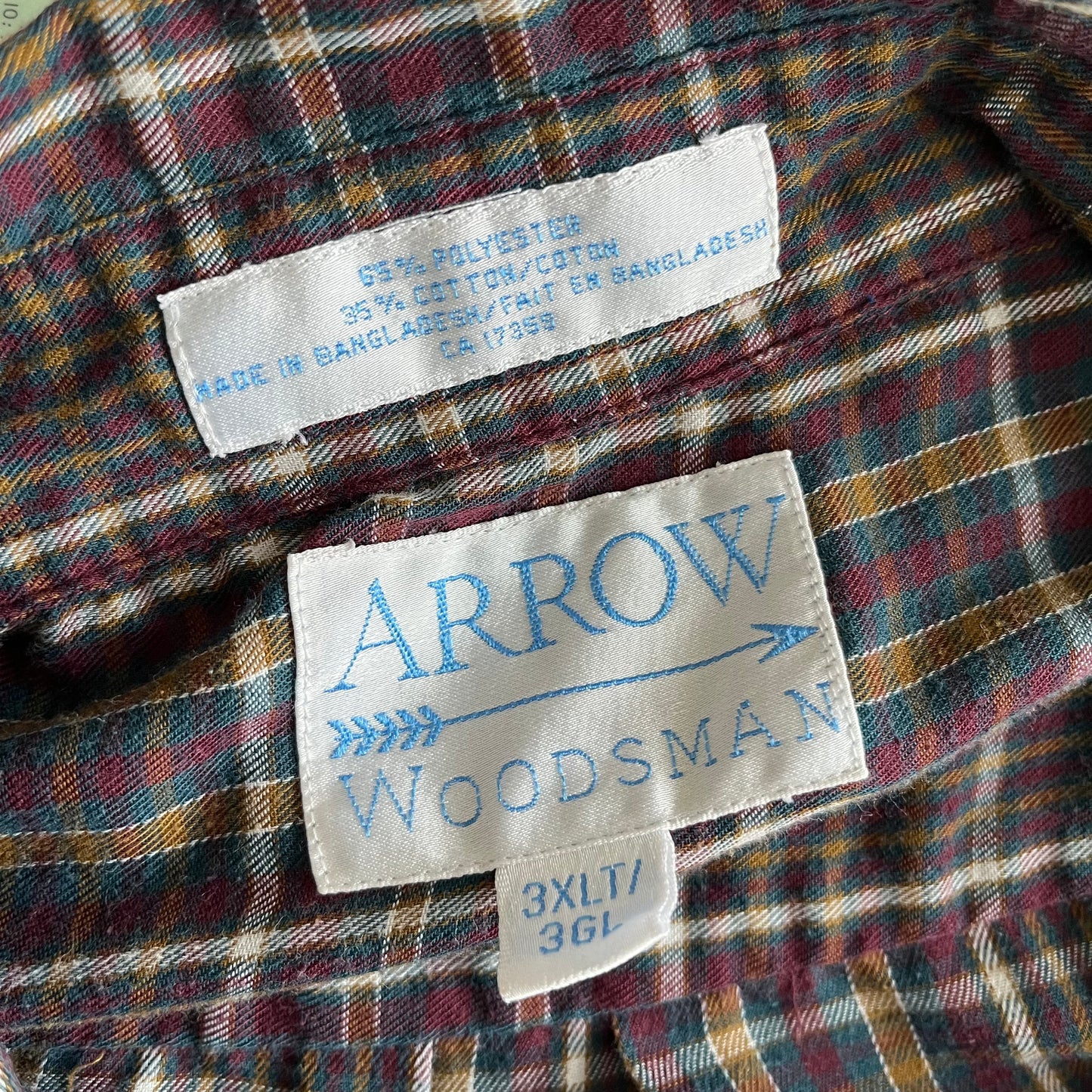 Vintage Oversized Arrow Woodsman 3XLT Plaid Shirt