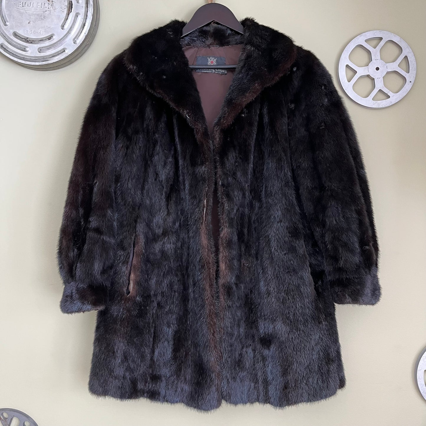 Vintage Black & Brown Fur Hudson Bay Jacket