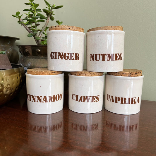 Retro Kiln Craft Ceramic Tableware Spice Jars (5)