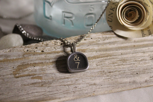 Typewriter Key Necklace # 7