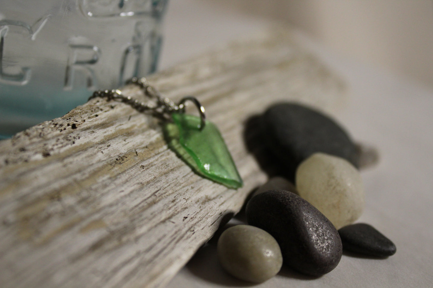 Beach Glass Necklace - Glass Leaf