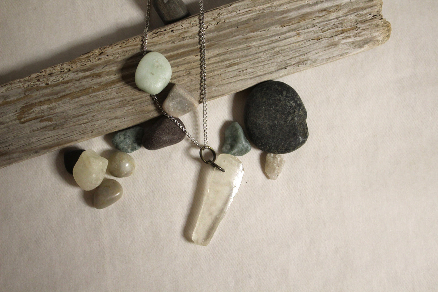 Beach Glass Necklace - Clear Digit