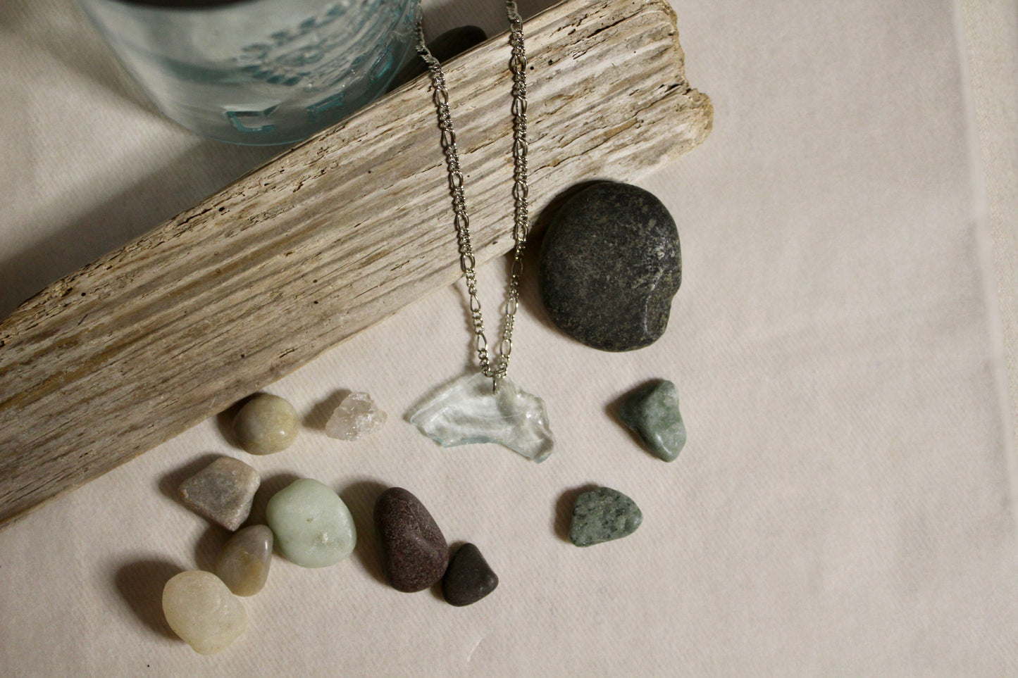 Beach Glass Necklace - Chipped Crown
