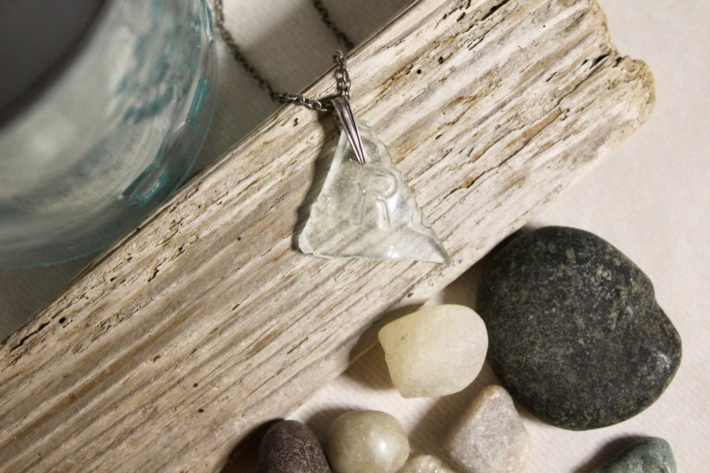 Beach Glass Necklace - Clear R