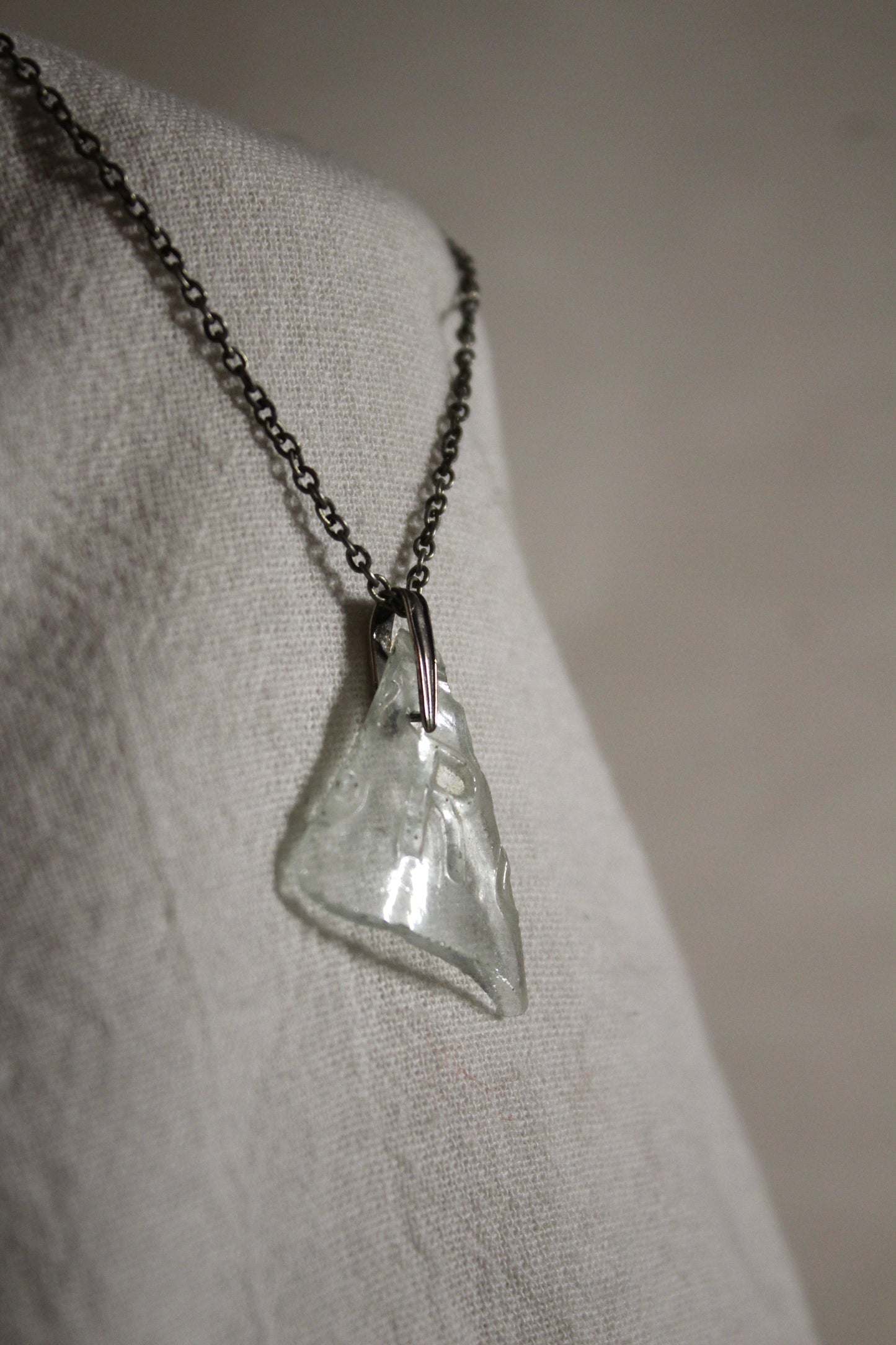 Beach Glass Necklace - Clear R