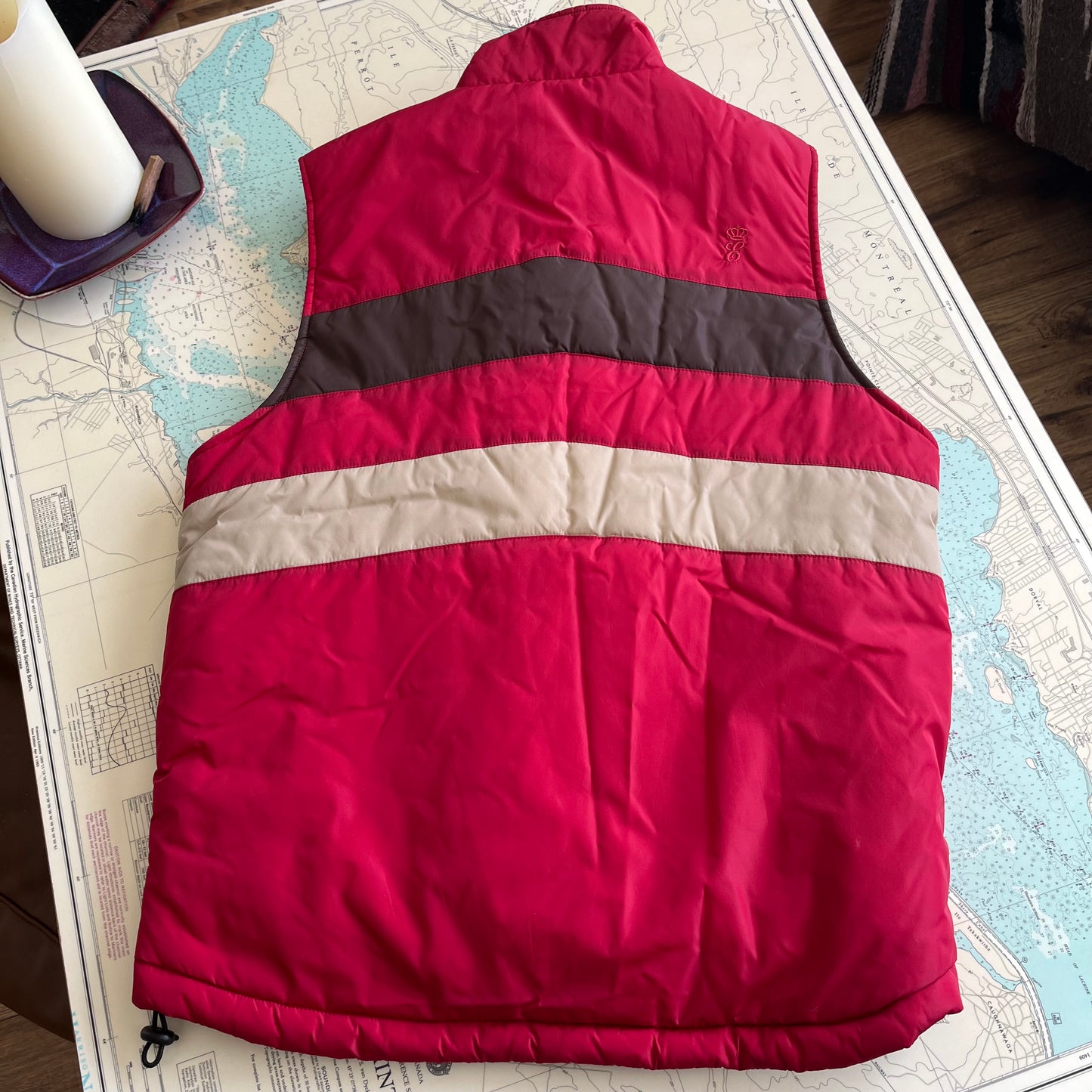 Retro Red Striped Puffy 'Kelso' Vest