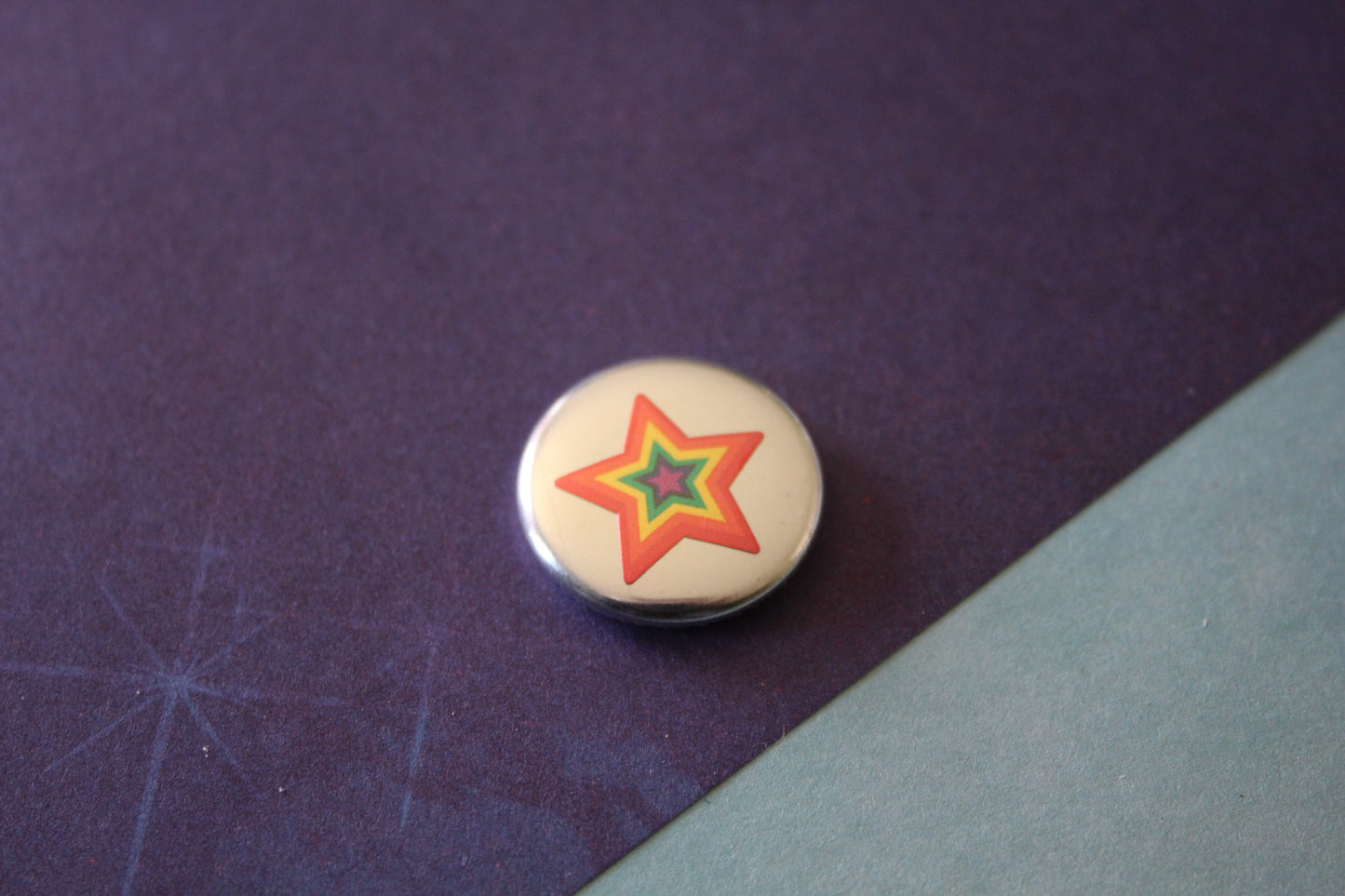 Button - Rainbow Star