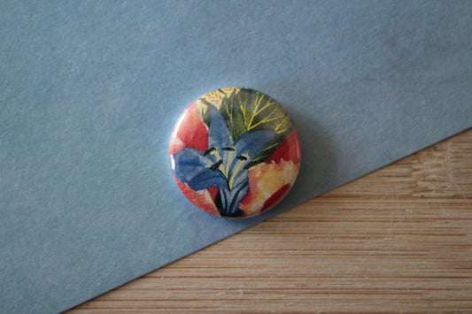 Button - Blue Flower