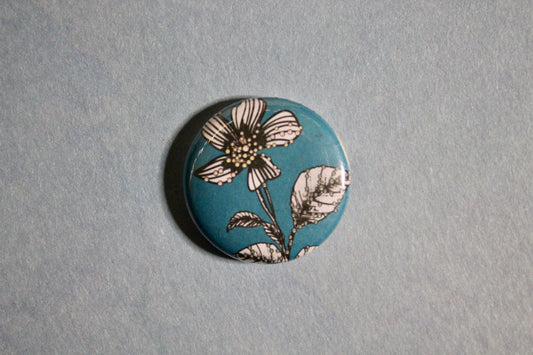 Button - Teal Flower
