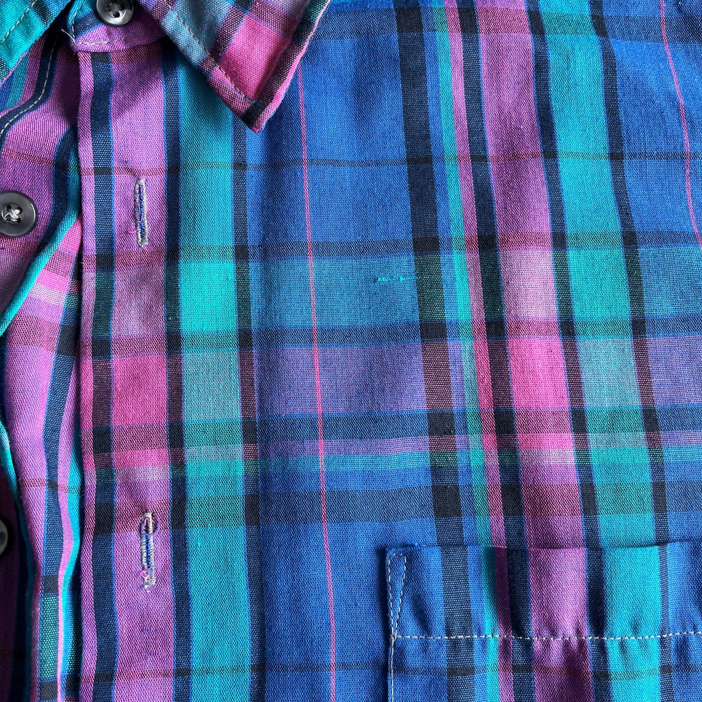 Vintage Sears Funky Plaid Button Up Shirt
