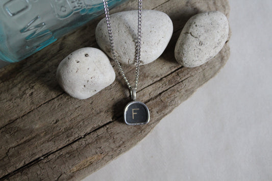 Typewriter Key Necklace F