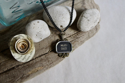 Typewriter Key Necklace Majuscules