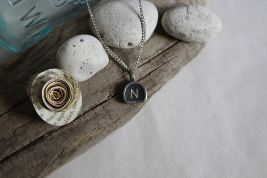 Typewriter Key Necklace N