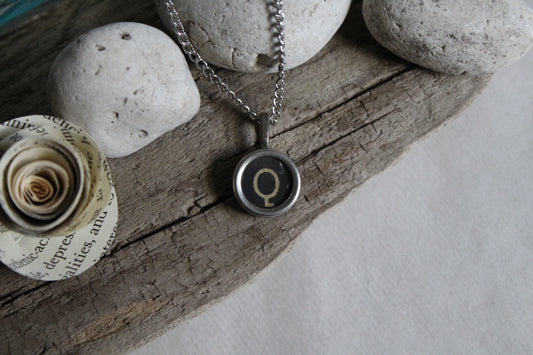 Typewriter Key Necklace Q