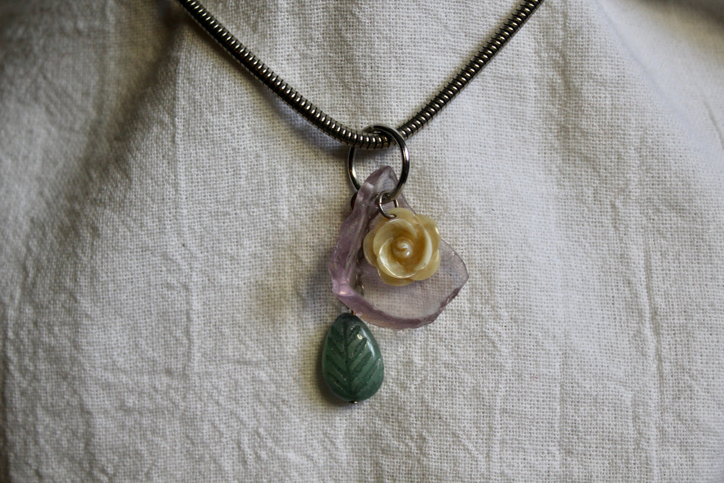 Beach Glass Necklace - Purple Petal