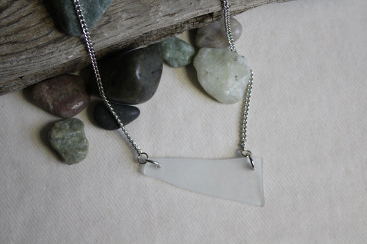 Beach Glass Necklace - Blue Plated