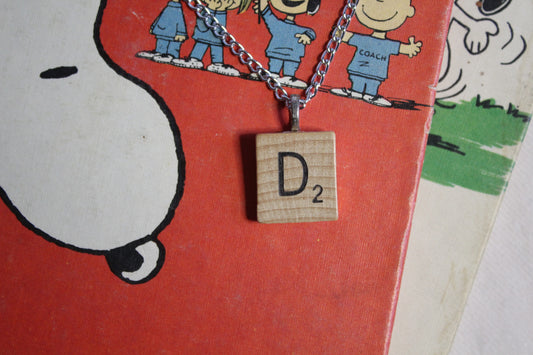 Scrabble Tile Necklace - D
