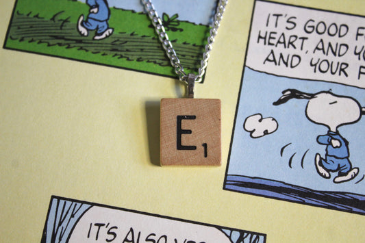Scrabble Tile Necklace - E