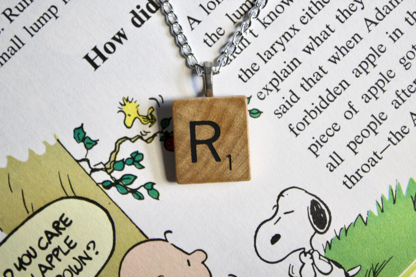 Scrabble Tile Necklace - R